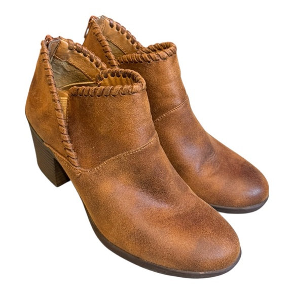 EuroSoft by Sofft Brown Suede Block Heel Ankle Booties Women’s 6.5M - Picture 1 of 11